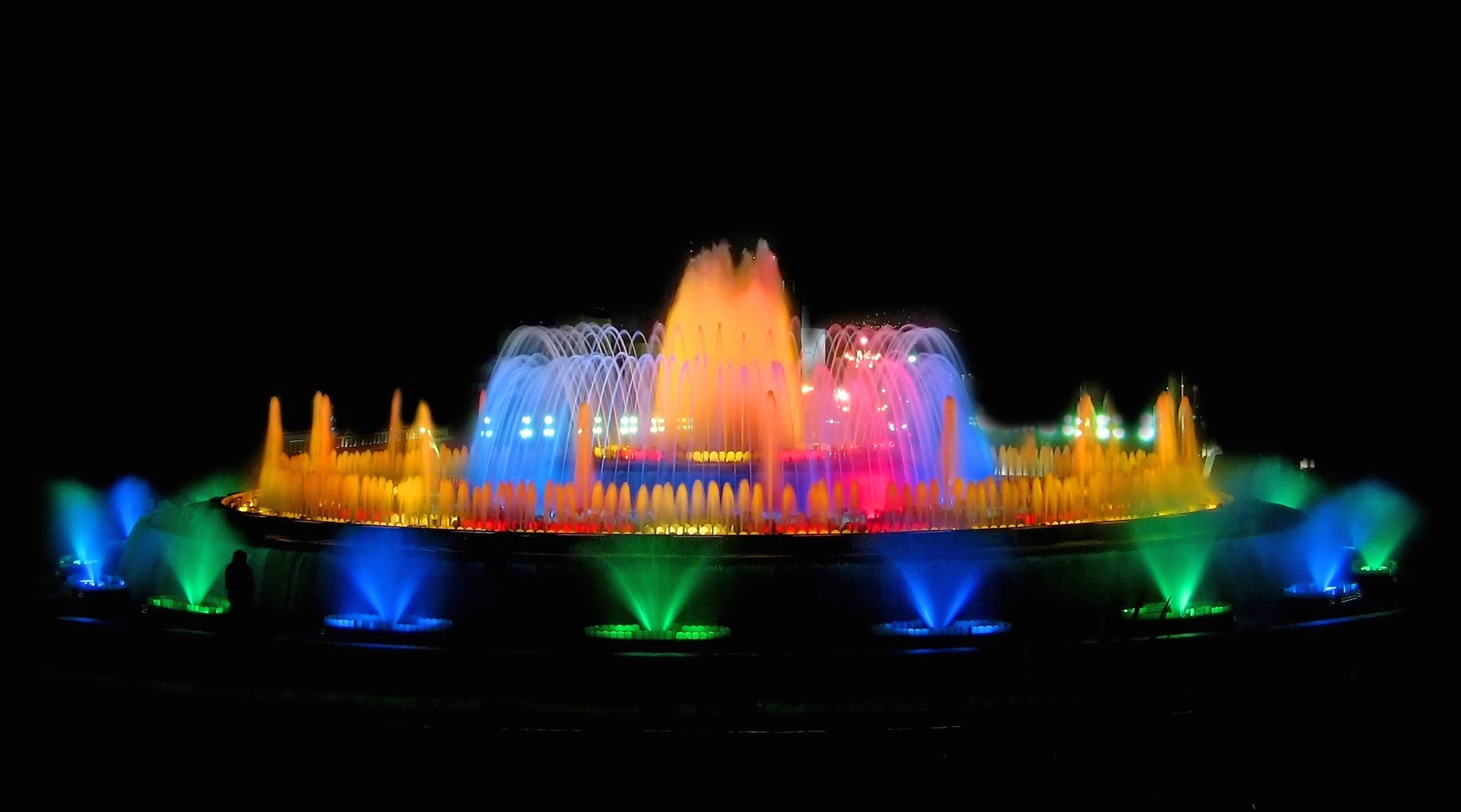 The Rainbow-Colored Magic Fountain of Montjuïc in Barcelona