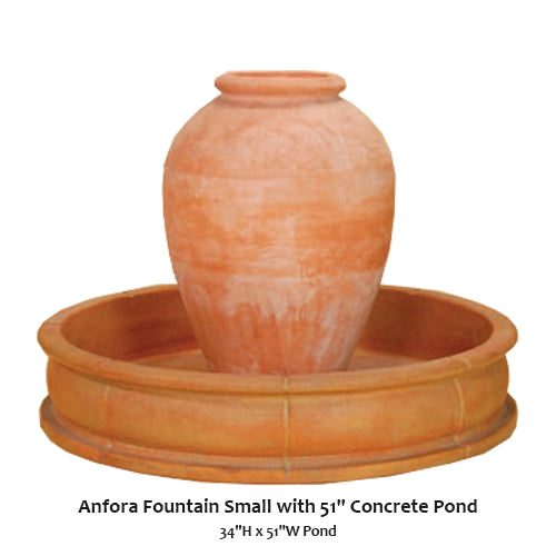 Anfora Fountain Small with 51" Concrete Pond