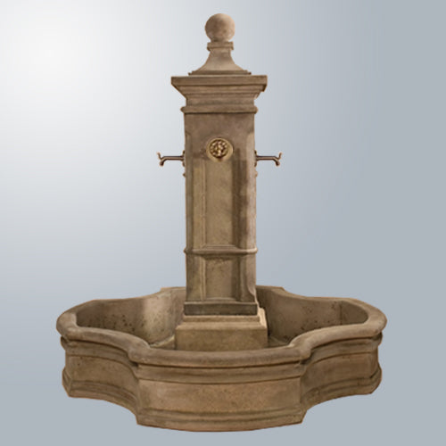 Aquitaine Fountain With 70" Monaco Pond With Bronze Spouts