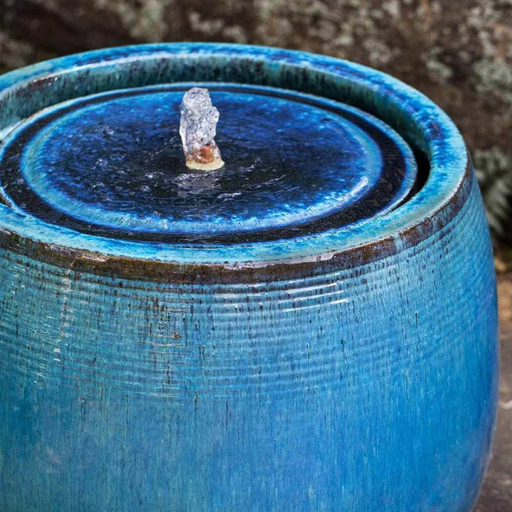 Tall Jar Fountain (Falling Blue) - Happy Fountains