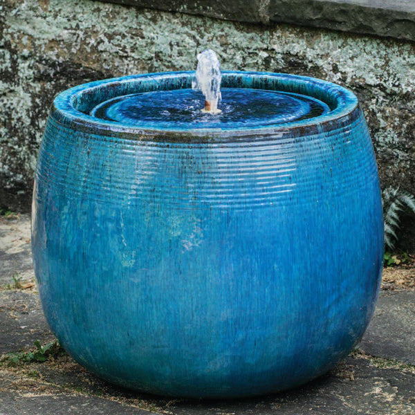 Tall Jar Fountain (Falling Blue) - Happy Fountains