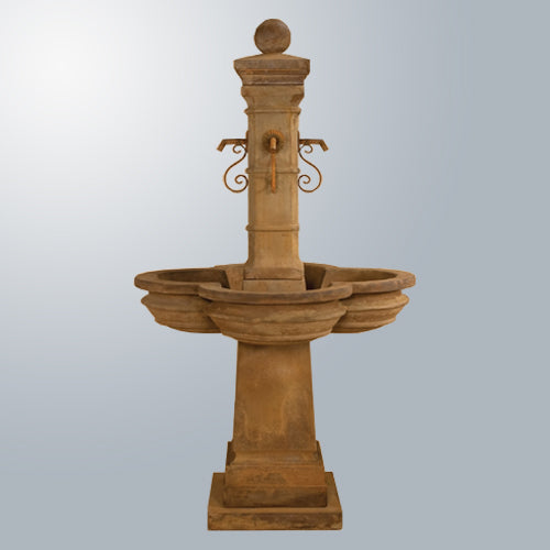 Bourdoux Fountain with Rustic Iron Spouts