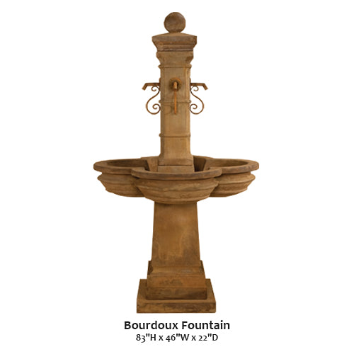 Bourdoux Fountain with Rustic Iron Spouts