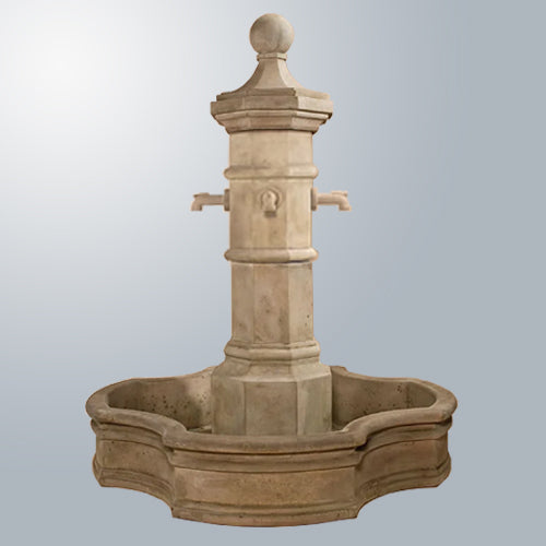 Octavia Fountain With 70" Monaco Pond with Concrete Spouts