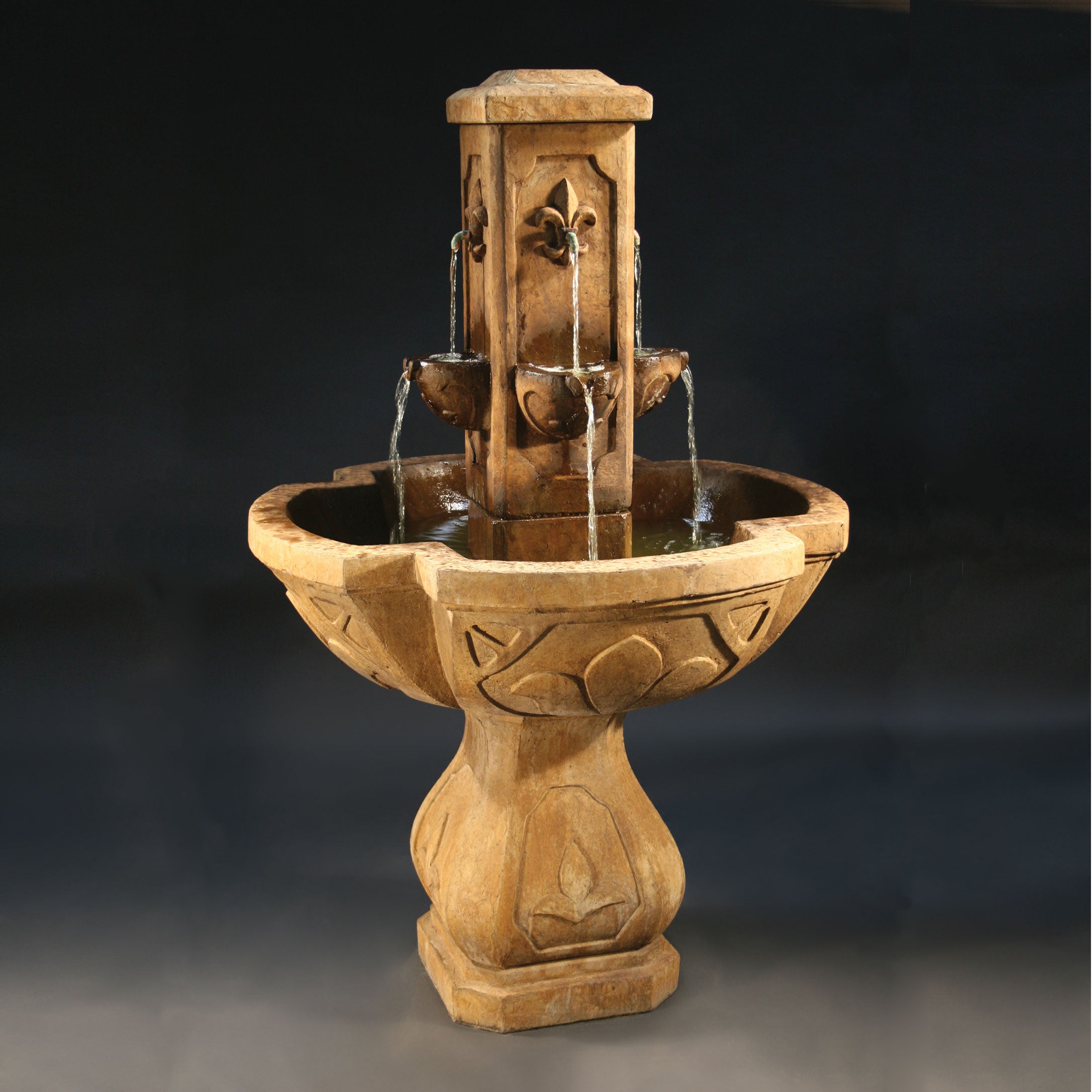 Fleur De Lis Outdoor Water Fountain