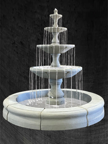 Monaco 4-Tier Medium Fountain with Fiore Pond