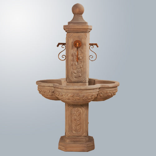 Limone Courtyard Fountain For Rustic Iron Spouts