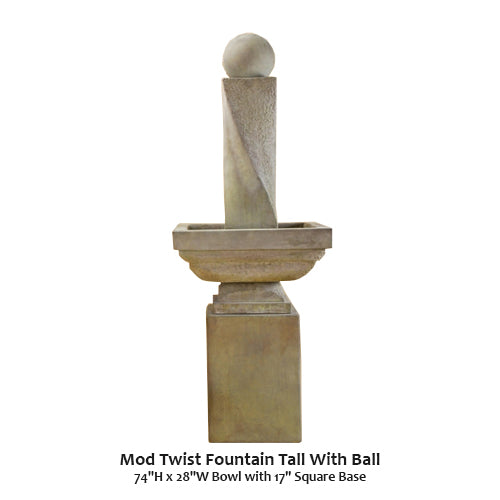 Mod Twist Fountain Tall With Ball