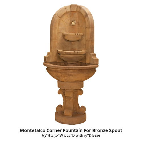 Montefalco Corner Fountain For Bronze Spout