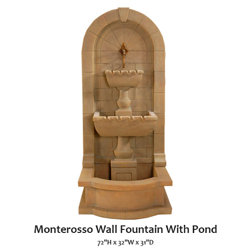 Monterosso Wall Fountain With Pond