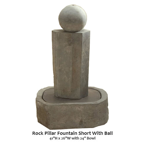 Rock Pillar Fountain Short With Ball