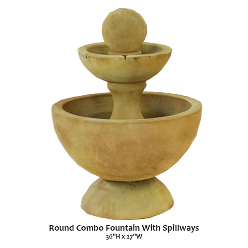 Round Combo Fountain With Spillways