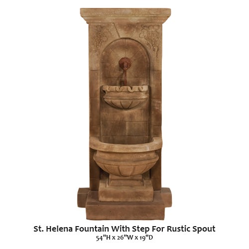 St. Helena Fountain With Step For Rustic Spout