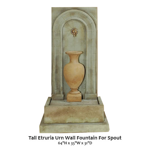 Tall Etruria Urn Wall Fountain For Spout