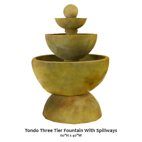 Tondo Three Tier Fountain With Spillways