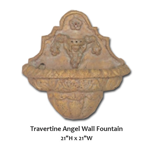 Travertine Angel Wall Fountain