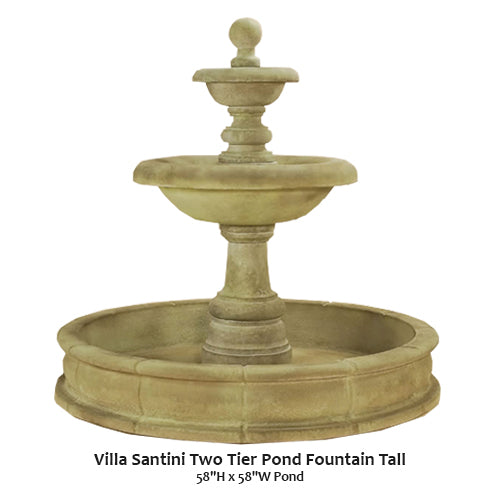 Villa Santini Two Tier Pond Fountain Tall